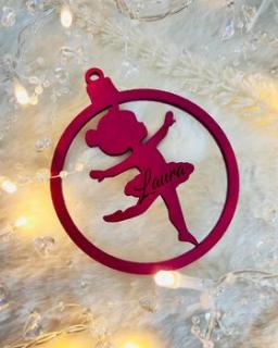 Ornament de Craciun personalizat cu balerina - Cadou unic pentru pasionatii de dans