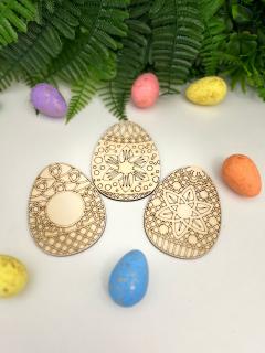 Set 3 Oua Decorative din Lemn pentru Pictat ,   Activitate Creativa de Paste!