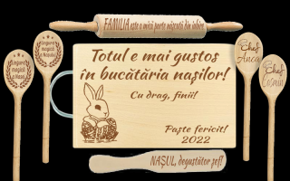 Set Cadou Nasi Paste ,   Personalizat Lemn pentru Sarbatorile de Paste