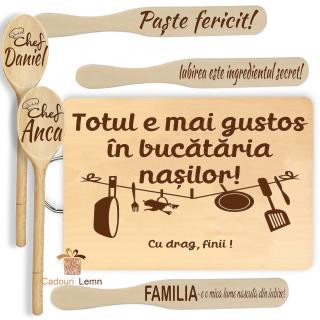 Set Cadou - Totul este mai Gustos in Bucataria Nasilor - Cadou Perfect pentru Paste