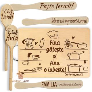 Set Cadou , zFina gateste si finu o iubeste,   ,   Cadou Personalizat pentru Paste