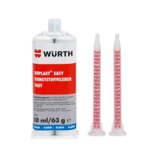 Adeziv plastic bicomponent, WURTH 893 500, adeziv plastic din 2 componente, uscare normala rapida, gramaj 50 ml