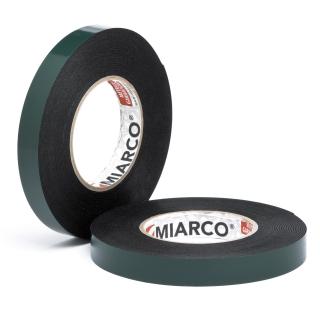 Banda dublu adeziva, Prima System Miarco, pentru suprafete denivelate, culoare negru, 25 mm x 10 metri