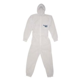 Combinezon de protectie cu gluga, Perfect Line PL.SO.EC, alb, reutilizabil, marime la alegere