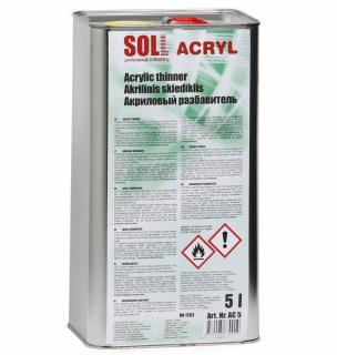 Diluant acrilic normal, Soll AC, pentru diluant vopsea 2K si lac, cantitate 1 litru   5 litri