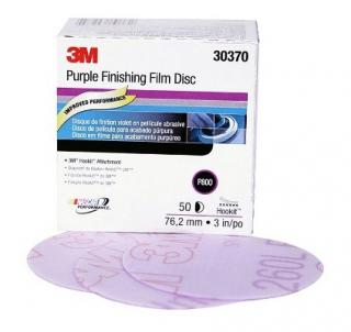 Disc abraziv slefuit velcro, 3M 30370, Hookit, fara gauri, duritate P800, diametru O 76 mm