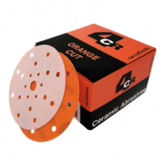 Disc abraziv slefuit velcro, 4CR 3345, Orange Cut, 21 gauri, granulatie P80- P1500, diametru O 150 mm