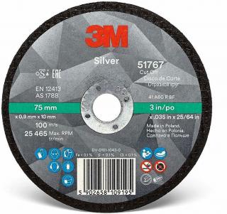 Disc debitare, 3M 51767, pentru polizor unghiular, diametru 75 x 0.9 x 9.53 mm