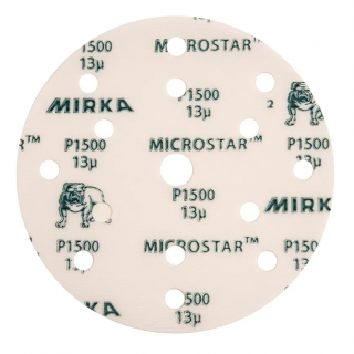 Disc polish film, Mirka   Microstar  , prindere velcro 15 orificii, duritati P800 - P2500, O 150 mm
