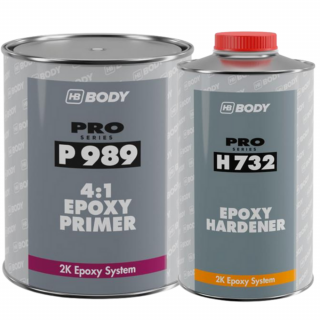 Epoxy primer, Body HB P989, culoare gri, contine intaritor, cantitate 1 litru filler + 0.25 litri intaritor