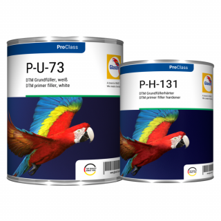 Filler acrilic, Glasurit P-U-73 5:1, DTM diret pe metal, culoare alb   negru, gramaj 3 litri filler + 1 litru intaritor