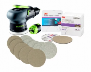 Kit masina de polisat pneumatica, Festool LEX 3 77 2.5, orbitare 2.5 mm, + consumabile, diametru O  77 mm