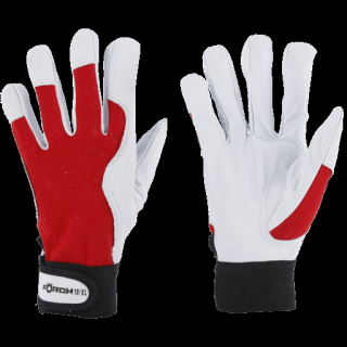 Manusi mecanici, Forch 5405 125, foarte rezistente, culoare alb-rosu, set 1 prereche