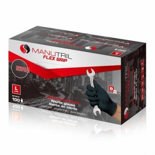 Manusi nitril, Serwo UNIB, foarte rezistente, culoare negru, cutie 100 buc