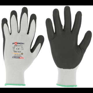 Manusi tricotate, Forch Duo-Grip Plus, foarte rezistente, culoare gri-negru, set 1 prereche