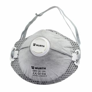 Masca protectie respiratorie, WURTH 899 121 104, protectie ridicata FFP2,  filtru de carbon si supapa, tip cupa, set 10 bucati