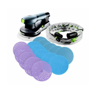 Masina slefuit pneumatica, Festool ETS EC 150 3, + furtun de aspiratie si consumabile, orbitare 3 mm si O 150 mm