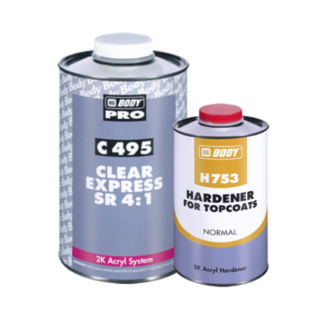 Pachet lac auto 4:1 SR, HB Body 495 Rapid, cantitate 1 litru lac si 0.25 litri intaritor 753