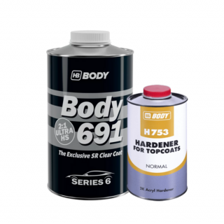 Pachet lac auto HS 2:1 SR, HB Body 691, cantitate 1 litru lac si 0.5 litri intaritor 753