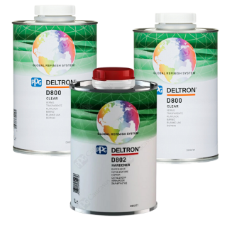 Pachet lac auto + intaritor, PPG D800 Deltron GRS MS 2:1, uscare normal, gramaj 2 litri lac + 1 litru intaritor