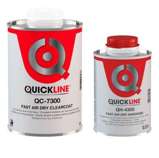 Pachet lac auto + intaritor, Quickline QC-7300 Fast Air Dry MS 2:1, uscare rapid, gramaj 1 litru   5 litri