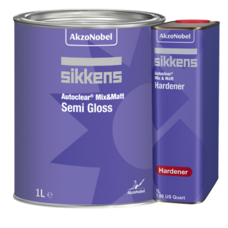 Pachet lac auto semi-mat, Sikkens Mix  Mat, gramaj 1 litru lac + 1 litru intaritor