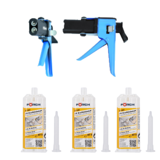 Pachet promotional. Forch K140, 1 pistol, 3 adeziv bicomponet, 10 duze amestec