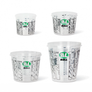 Pahar gradat, Boll PRBL-7023X, pentru mixat vopsea cu capac, diferite marimi