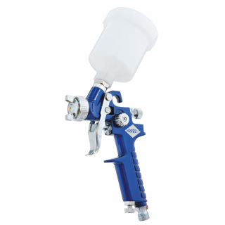 Pistol de vopsit pentru retus, Airpress 45102, cana plastic 125 ml, duza la alegere, consum aer 29-99 l min