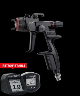 Pistol de vopsit, SATAjet   Jet X Digital Ready, model HVLP pentru vopsea ori RP pentru lac, duza la alegere (fara cana)