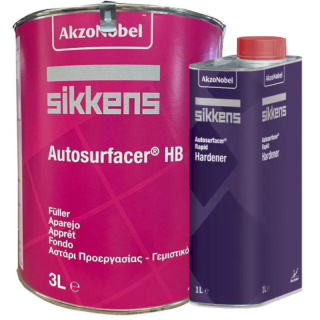 Primer   Filler acrilic 5:1, Sikkens Autosufacer, culoare gri, gramaj 3 litri filler + 1 litru intaritor