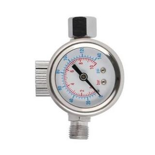 Regulator de presiune aer cu manometru mecanic, Airpress 45748-R, montare pe furtun, cupla 1 4, maxim 10 bar