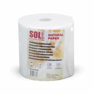 Rola hartie, Soll Natural Paper, 800 servetele, 2 straturi, culoare alb, dimensiune 250x260 mm