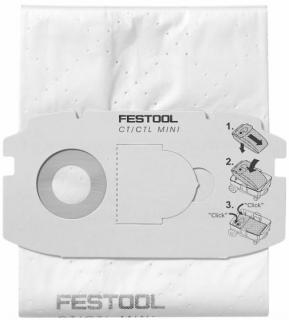 Sac pentru praf, Festool SELFCLEAN , pentru MIDI inainte de 2019, set 5 buc