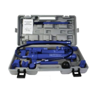 Set presa hidraulica tinichigerie, Garage Meister 160.0175, cilindru hidraulic de 10 tone, contine accesorii pentru tinichigerie