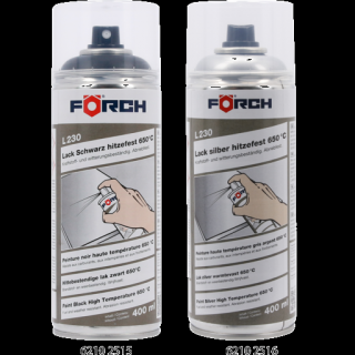 Spray vopsea, Forch L230, termorezistenta, culoare argintiu   negru, cantitate 400 ml