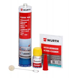 Trusa pentru lipit parbriz, Wurth 890 023 700, adeziv monocomponent, timp uscare 2 ore, cantitate 310 ml