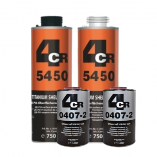 Vopsea heavy duty antizgarieturi, 4CR 5450 Titanium Shell 2K, culoare la alegere, gramaj 750 ml baza + 250 ml intaritor