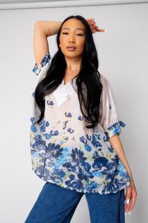 Bluza Femei Flowers White Blue