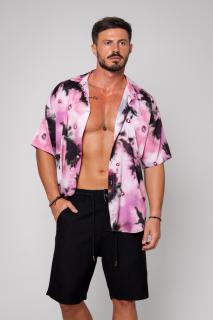 Camasa maneca scurta Black Pink