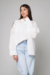 Camasa Oversized cu broderie White