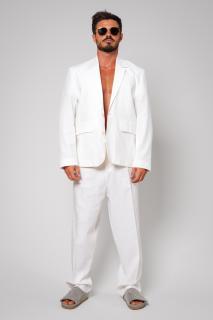 Costum din IN oversized sacou si pantalon lung White