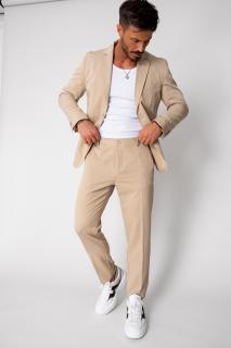 Costum sacou si pantalon lung Beige