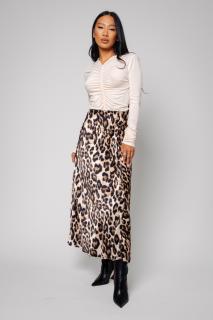 Fusta lunga Animal Print Cream Black