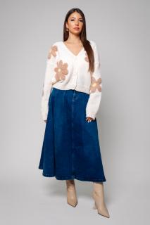 Fusta lunga din denim Dark Blue
