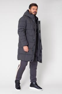 Geaca lunga cu fermoar Grey Anthracite