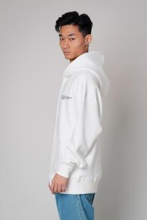 Hanorac cu gluga si fermoar Oversized White