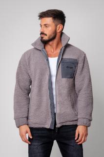 Jacheta plusata cu fermoar Grey
