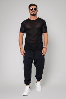 Pantalon lung cu tur Black