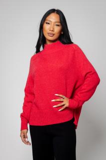 Pulover asymetric din lana Red